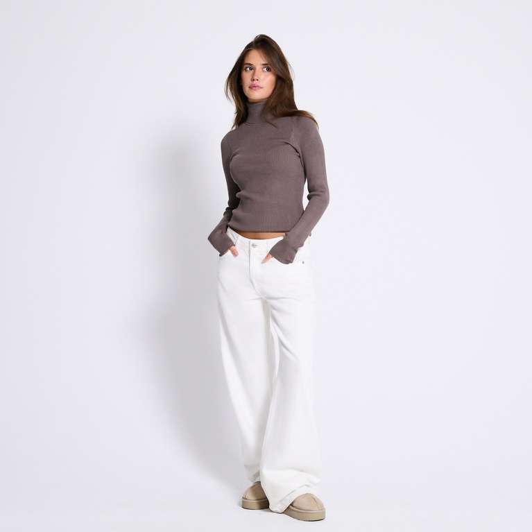 Rib turtleneck sweater "Leyla" Beige